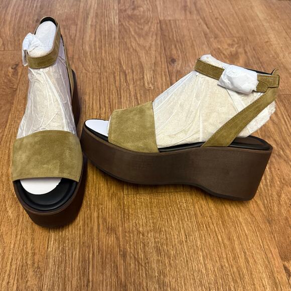 Vince Phillipa Platform Sandal in Olive Wood Size 9 - Picture 6 of 15